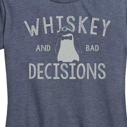 Women's Whiskey & Bad Decisions Tee Blue