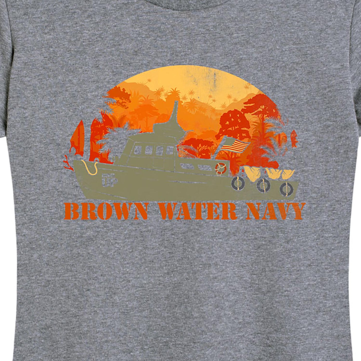 Women's Brown Water Navy Tee