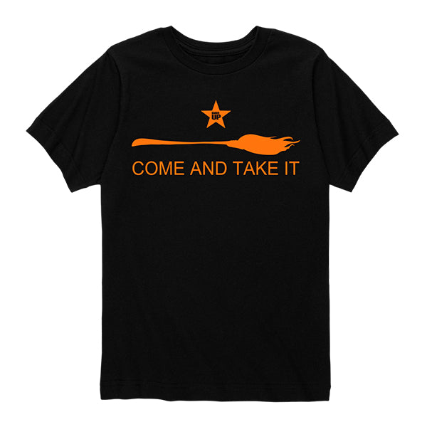 Kids Halloween - Come and Take It Broom T-Shirt, Size 3T in Black by Ranger Up