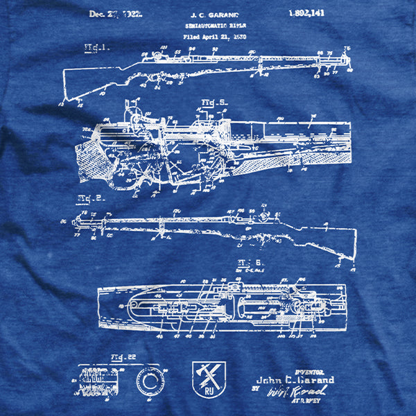 M1 Garand Blueprint T-Shirt