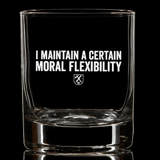 Moral Flexibility Whiskey Glass
