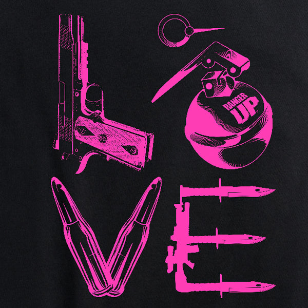 Women's LOVE Tee Pink and Black