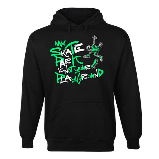 My Skate park Green Black Hoodie ADULT PULLOVER HOOD (Copy)