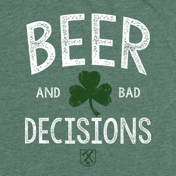 Women's Beer & Bad Decisions Shamrock Green Tee