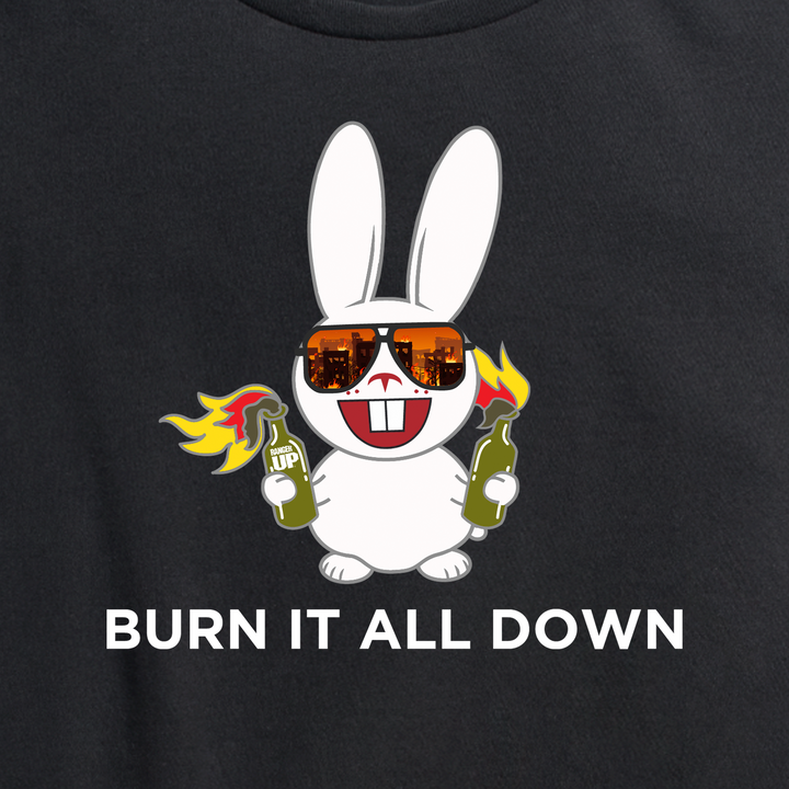 Womens Burn it All Down Angry Bunny Tee