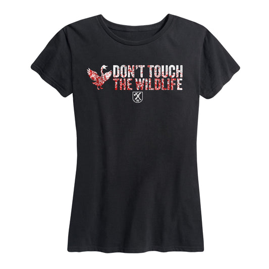 Womens Don't Touch the Wildlife Goose Tee