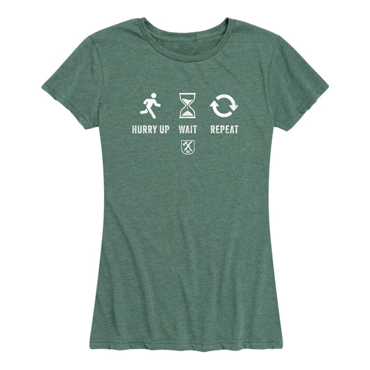 Womens Hurry Up and Wait Tee