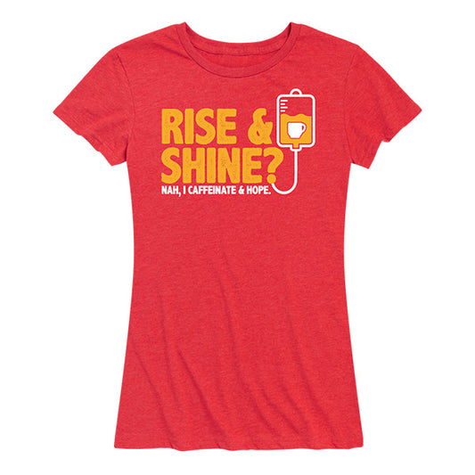 Womens Red Rise and Shine Tee