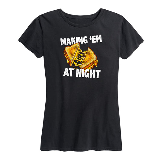 Womens Making Em at Night Grilled Cheese Tee