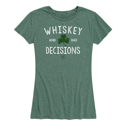 Women's Whiskey & Bad Decisions Shamrock Green Tee