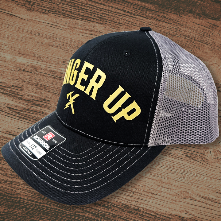 Ranger Up Yellow on Black Bolt and Hawk Hat