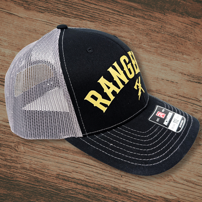 Ranger Up Yellow on Black Bolt and Hawk Hat