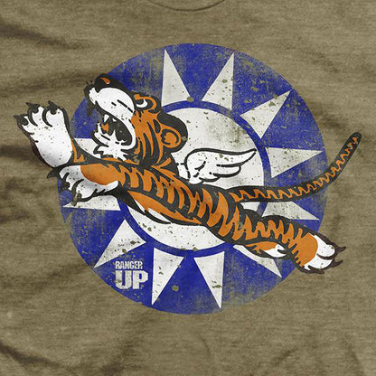 Flying Tigers Bomber T-Shirt - Heather Brown