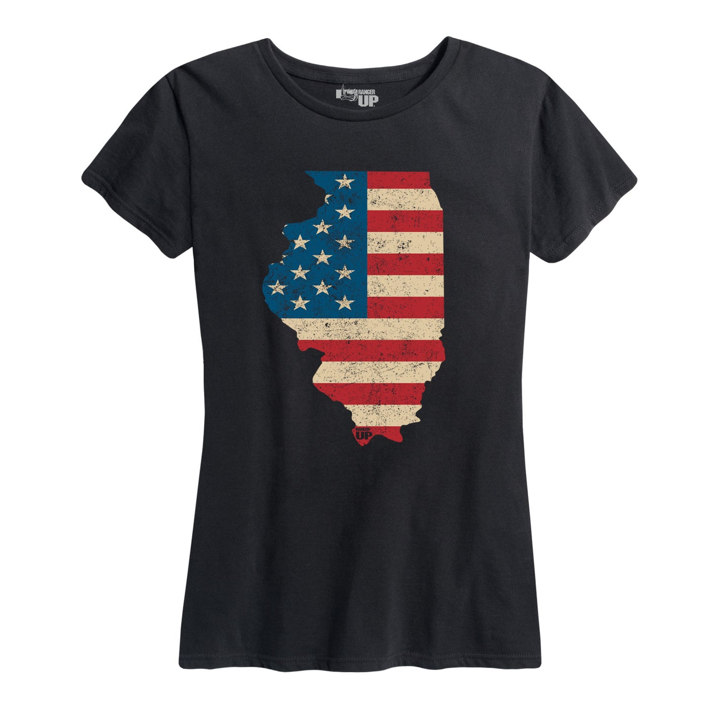 Women's U.S. Flag Illinois Tee