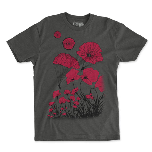 Paratrooper Poppy Field Memorial T-Shirt