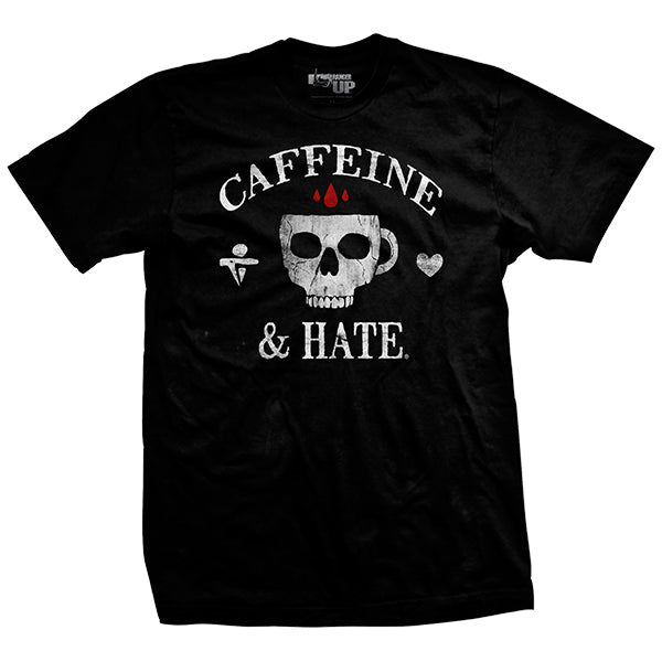 Caffeine &amp; Hate Skull Mug T-shirt