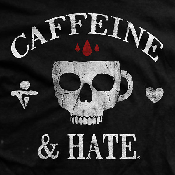 Caffeine &amp; Hate Skull Mug T-shirt