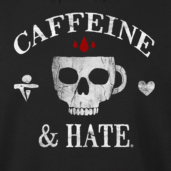 Caffeine &amp; Hate Skull Mug Hoodie