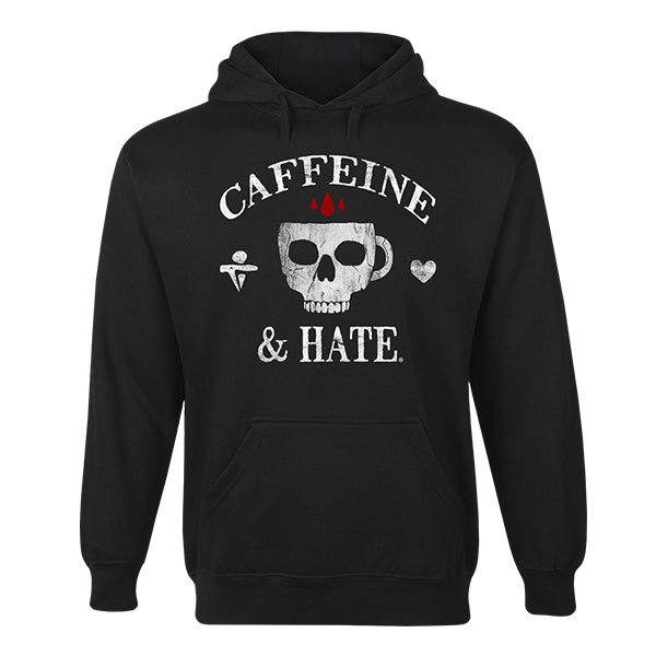 Caffeine &amp; Hate Skull Mug Hoodie