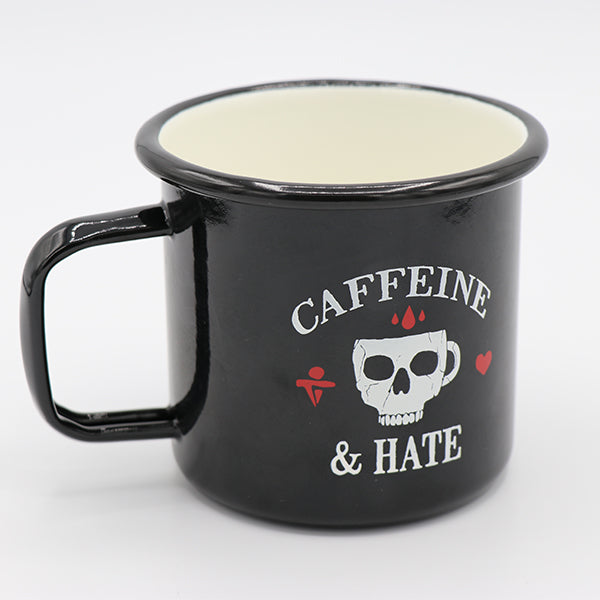 Caffeine and Hate Blacked Out Tin Mug