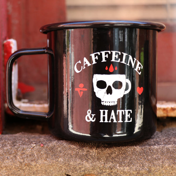 Caffeine and Hate Blacked Out Tin Mug