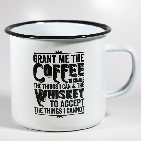 Coffee Whiskey Prayer Tin Mug