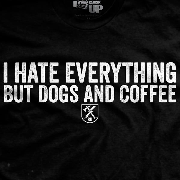 I love dogs and coffee outlet shirt