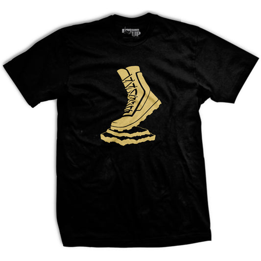 Vettys Gold Boot Black T-Shirt