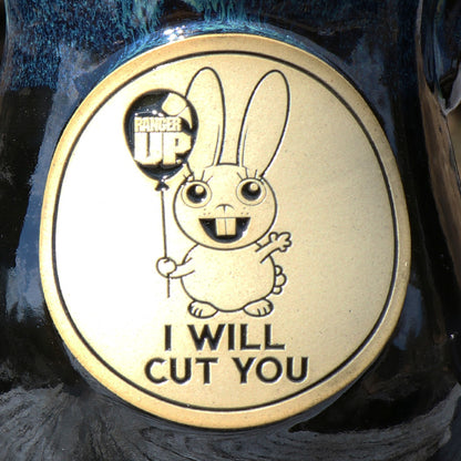 I Will Cut You - Blue Stoneware Mug