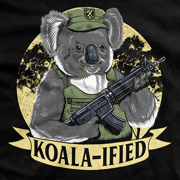 koala gear Men's Koala-ified T-Shirt, Size Small in Black by Ranger Up