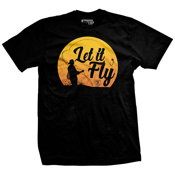 Simms Let It Fly T-Shirt Uomo In Misto Cotone – Grafica Attractore Sul Retro, Logo Anteriore