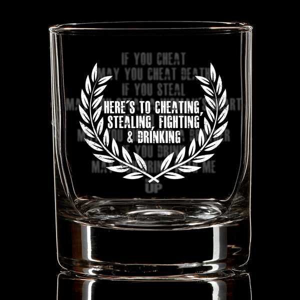 May You Drink With Me Whiskey Glass