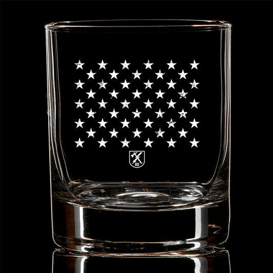 Navy Stars Whiskey Glass