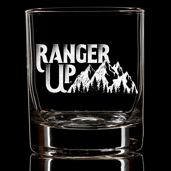Ranger Up Mountains Whiskey Glass