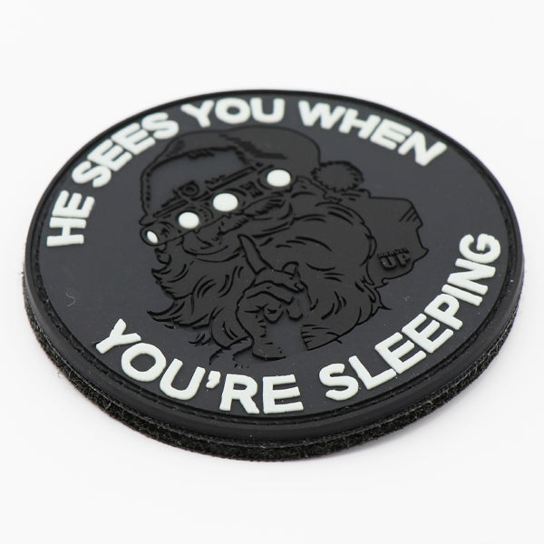 Sees You When Your Sleeping PVC Patch **GLOW IN THE DARK! **