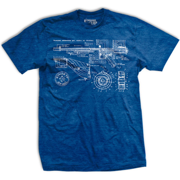 Members Only Thompson Gun Blueprint T-Shirt