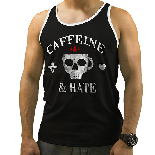 Caffeine & Hate Skull - Black - Tank