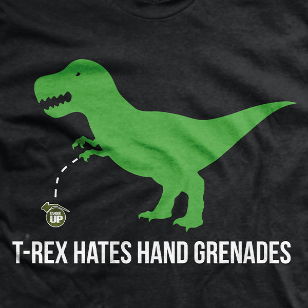 T-Rex Hates Hand Grenades T-Shirt