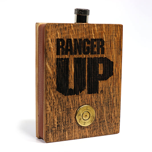 Ranger Up Bourbon Barrel .50 Cal Bullet Flask
