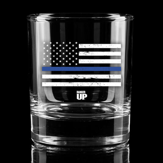 Thin Blue Line Whiskey Glass