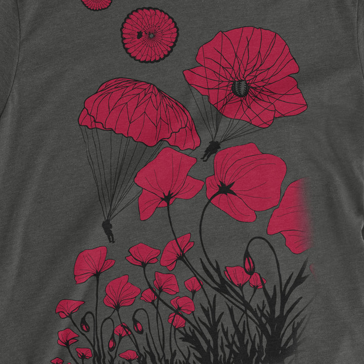 Paratrooper Poppy Field Memorial T-Shirt